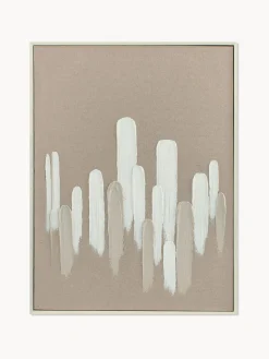 Cuadro en lienzo pintado a mano Upside, marco de madera