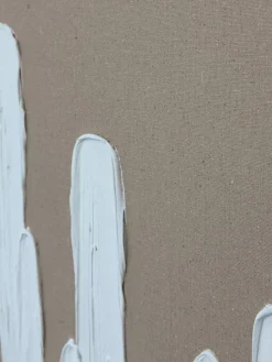 Cuadro en lienzo pintado a mano Upside, marco de madera