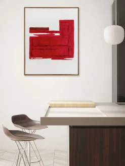 Cuadro en lienzo pintado a mano Racing Red, marco de madera