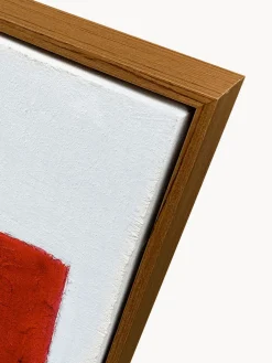 Cuadro en lienzo pintado a mano Racing Red, marco de madera