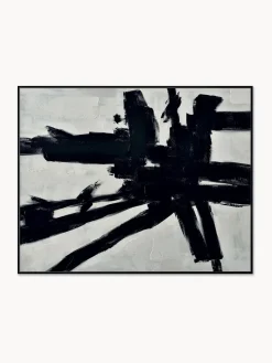 Cuadro en lienzo pintado a mano con marco de madera Omaggio A Kline