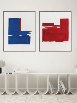 Cuadro en lienzo pintado a mano Snorkel Blue, marco de madera