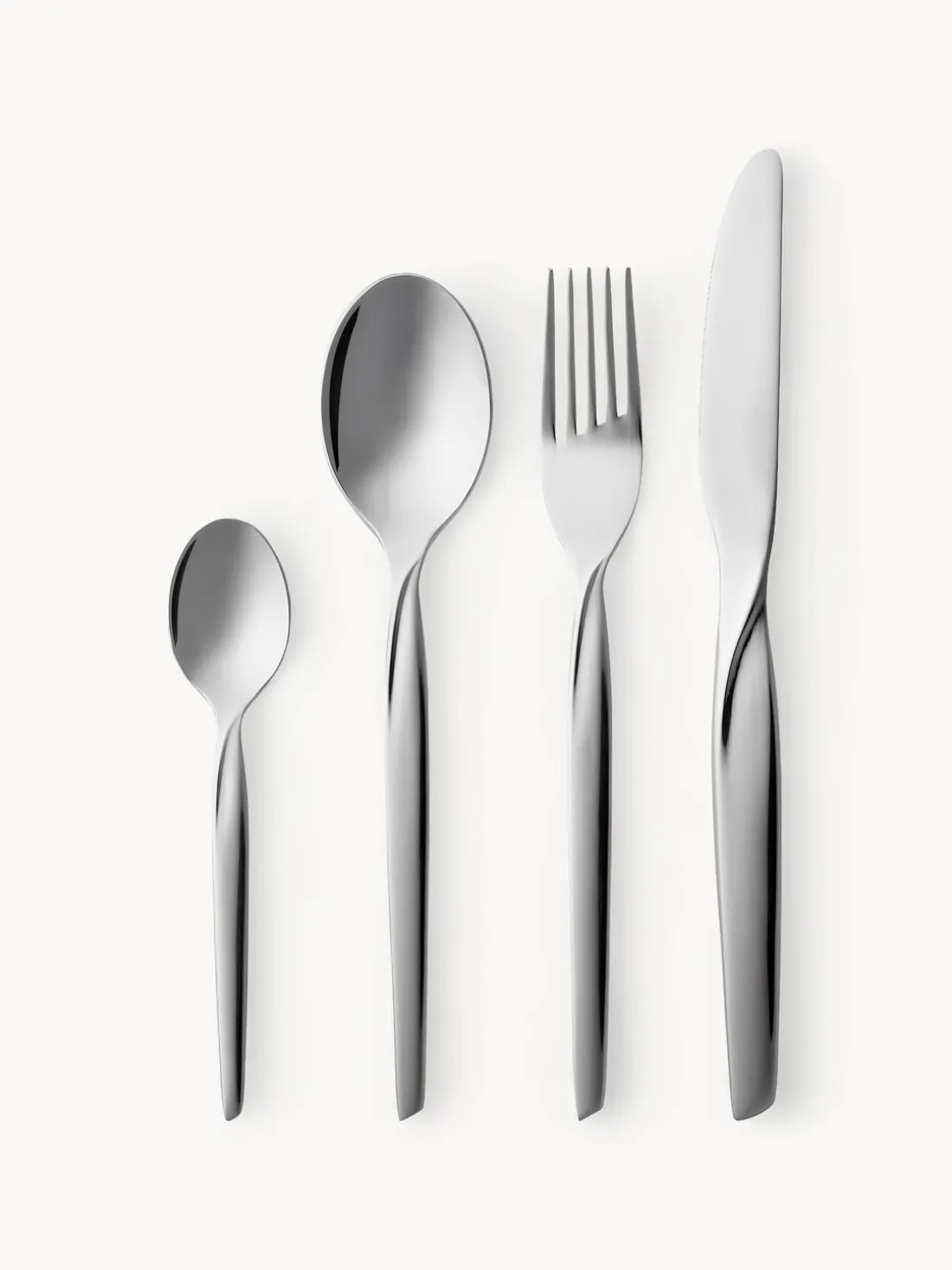 Cubertería pulida espejo Twist, 4 comensales (16 pzas.)