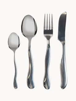 Cubertería satinada martillada Waverly, 4 comensales (16 pzas.)