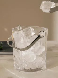 Cubitera pequeña con relieve de cristal y pinzas Harvey