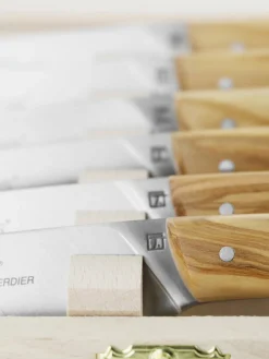 Cuchillos de mesa artesanales satinados Le Thiers Elegance, 6 uds.