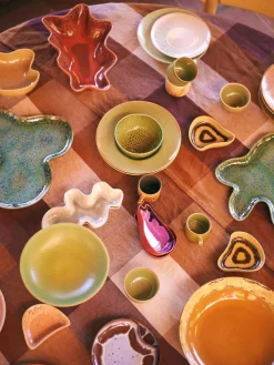 Cuenco de servir artesanal de gres Shell