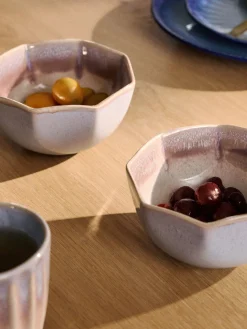 Cuencos artesanales con esmalte reactivo Vinci, 4 uds.