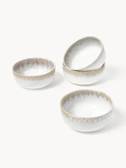 Cuencos artesanales con esmalte reactivo Danza, 4 uds.