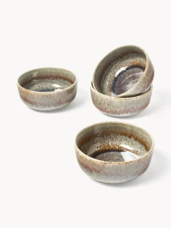 Cuencos artesanales con esmalte reactivo Danza, 4 uds.