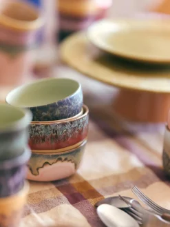 Cuencos artesanales de gres 70's, 4 uds.