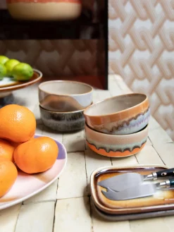 Cuencos artesanales de gres 70's, 4 uds.