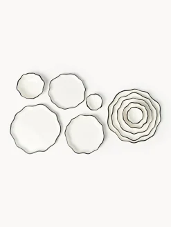 Cuencos de porcelana con volantes Bia, 4 uds.