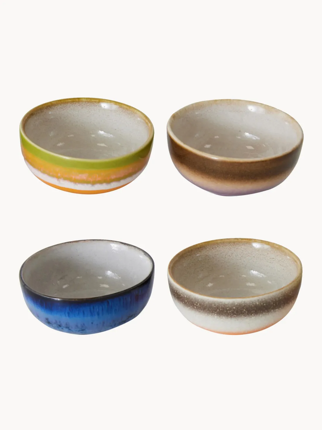 Cuencos pequeños pintados a mano 70's, 4 uds.