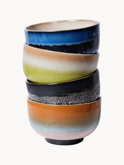 Cuencos pintados a mano de gres 70's, 4 uds.