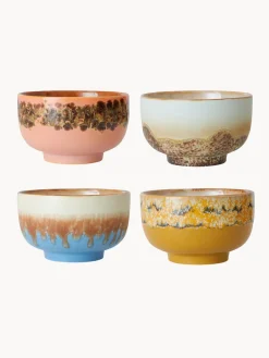 Cuencos pintados a mano de gres 70's, 4 uds.