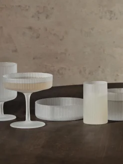 Cuencos soplados con relieves Ripple, 4 uds.