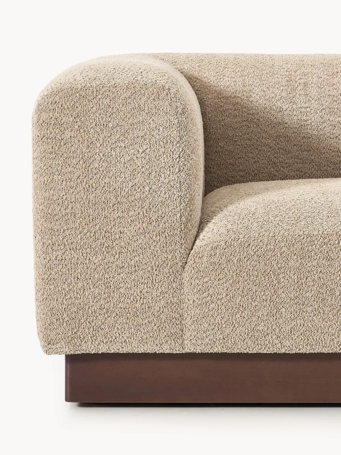 Diván modular de borreguillo bouclé con reposapiés Natalie