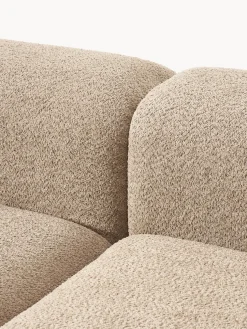 Diván modular de borreguillo bouclé con reposapiés Natalie