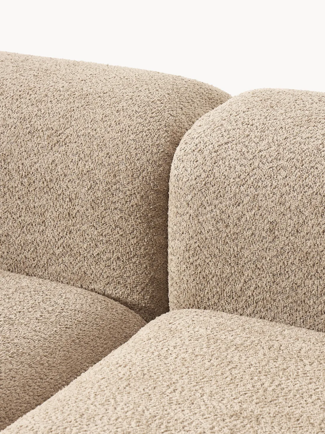 Diván modular de borreguillo bouclé con reposapiés Natalie