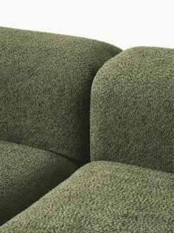 Diván modular de borreguillo bouclé con reposapiés Natalie