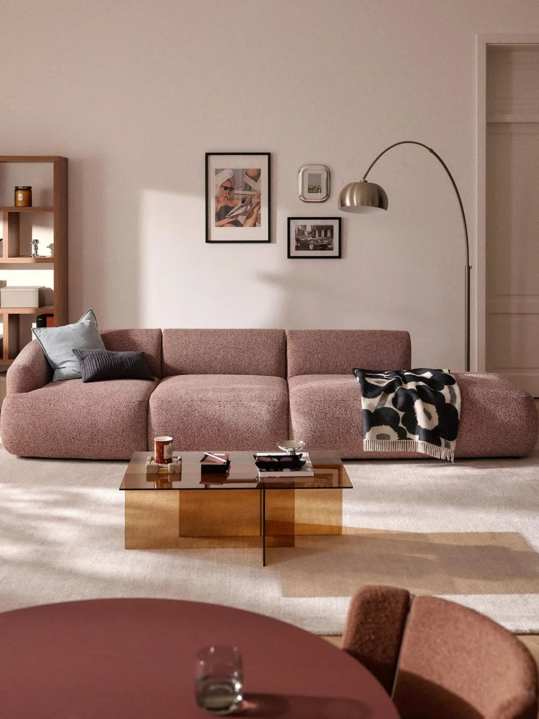 Diván modular grande en tejido bouclé Sofia