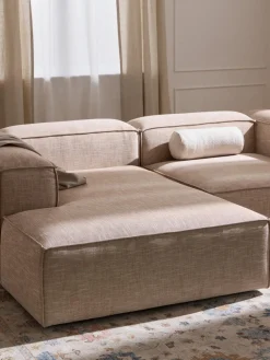 Diván rinconero modular de mezcla de lino Lennon