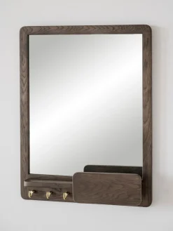 Espejo de pared con estante de madera de roble Inverness