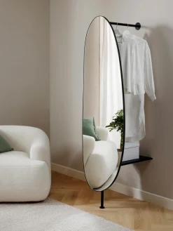 Espejo de pared con perchero y estante Ophelia