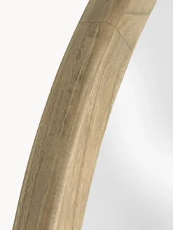 Espejo de pared redondo con marco de madera de mindi Alum