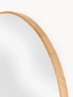 Espejo de pared redondo con marco de madera de roble Avery