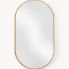 Espejo ovalado de pared con marco de roble Avery