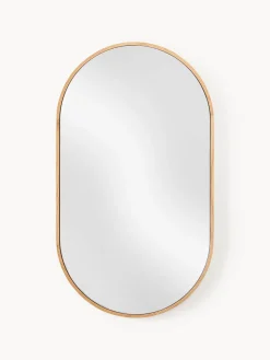 Espejo ovalado de pared con marco de roble Avery