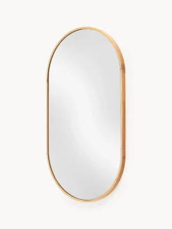 Espejo ovalado de pared con marco de roble Avery