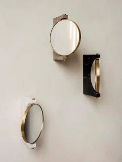 Espejo tocador redondo de mármol de pared Pepe