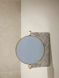 Espejo tocador redondo de mármol de pared Pepe