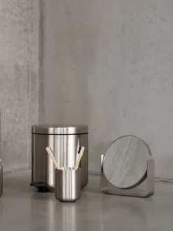 Espejo tocador redondo de acero inoxidable Ume