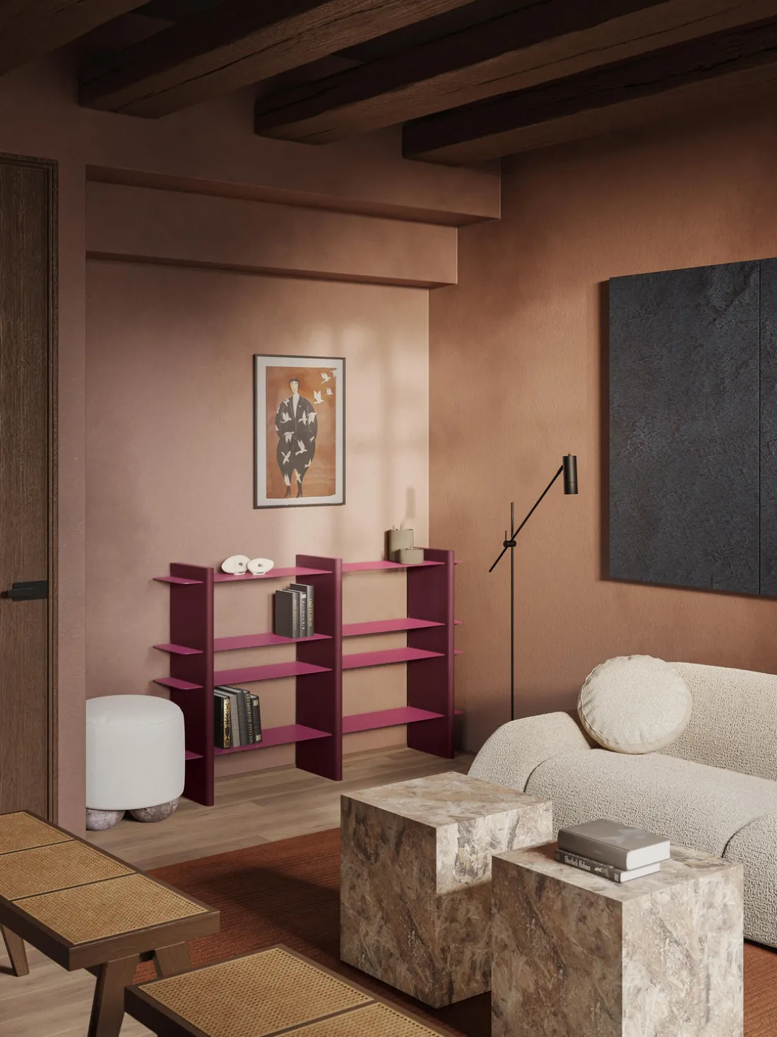 Estantería con elementos de metal Rami