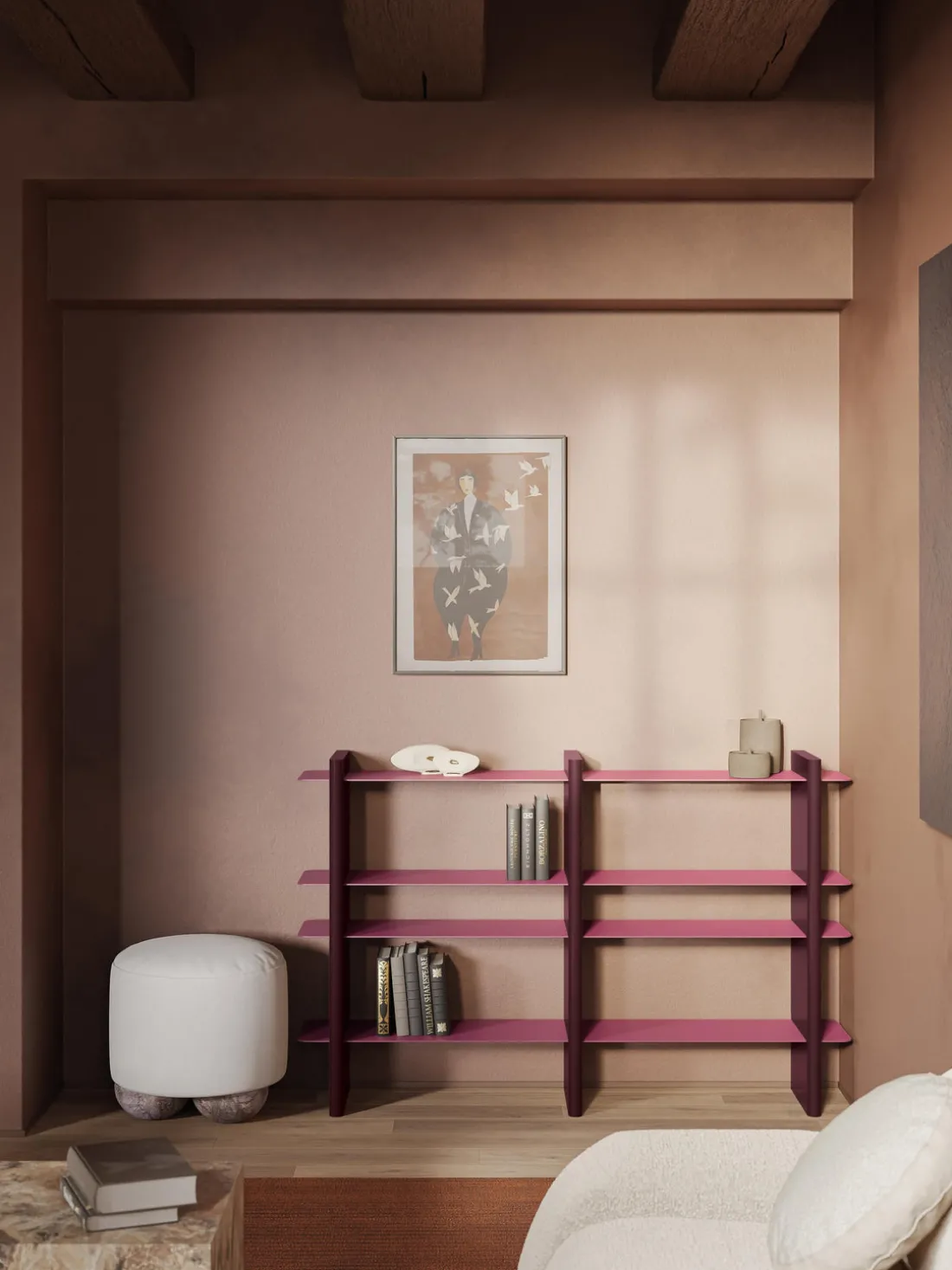 Estantería con elementos de metal Rami