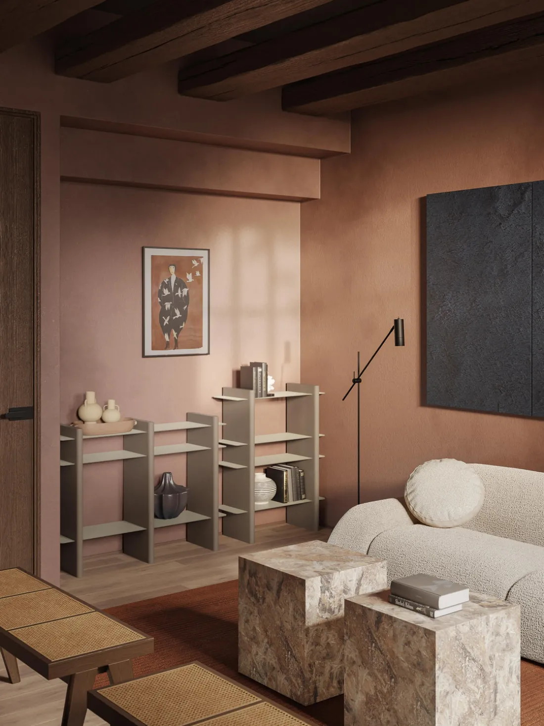 Estantería con elementos de metal Rami