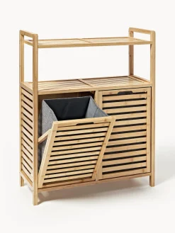 Estantería de baño de bambú con cestos de ropa Kit