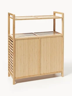 Estantería de baño de bambú con cestos de ropa Kit