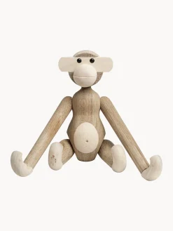 Figura decorativa de madera de roble Monkey, 19 cm