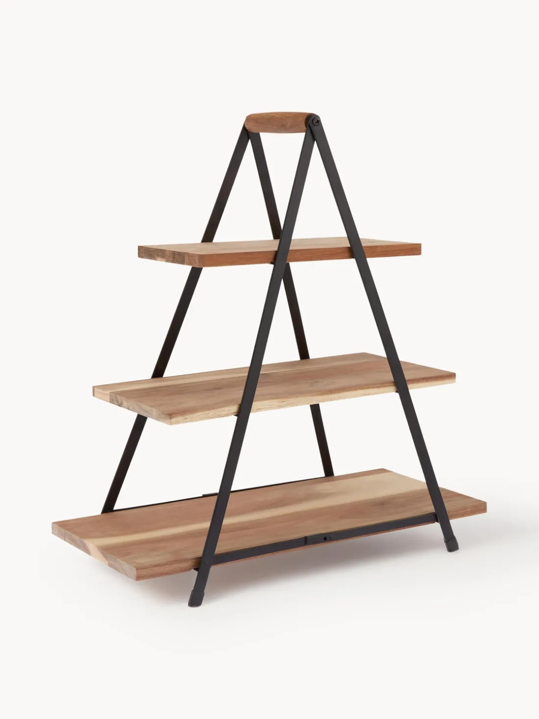 Fuente 3 pisos de madera de acacia Serve