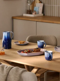 Fuente artesanal con esmalte reactivo Vinci