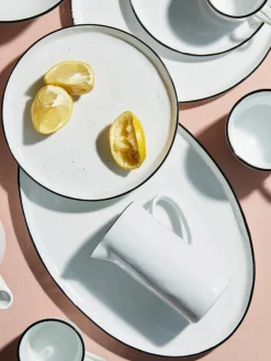 Fuente artesanal de porcelana Salt, 30 x 20 cm