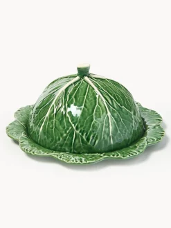 Fuente pintada a mano con tapa Cabbage