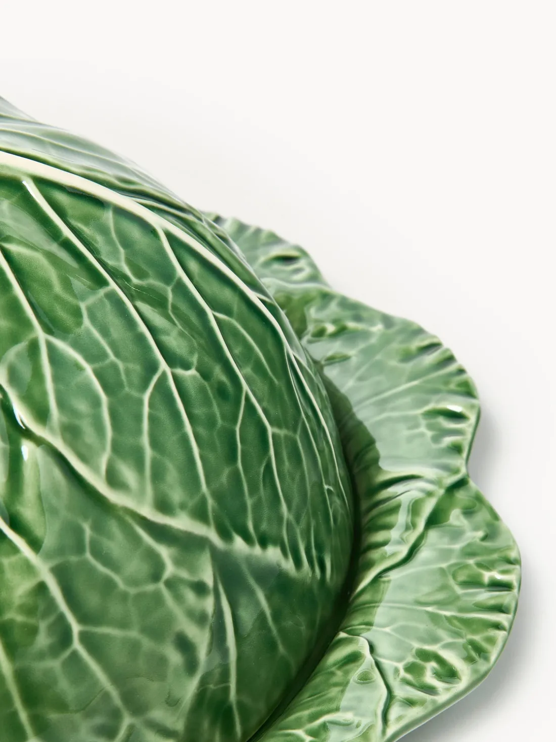 Fuente pintada a mano con tapa Cabbage