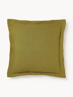 Funda de almohada de lino con dobladillo Taryn