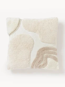 Funda de cojín artesanal con relieves Coraline